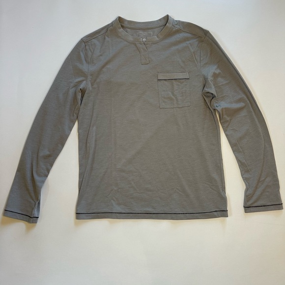 Lange by Lunya Restore gray long sleeve Henley Shirt Size Small NWOT - Picture 4 of 6